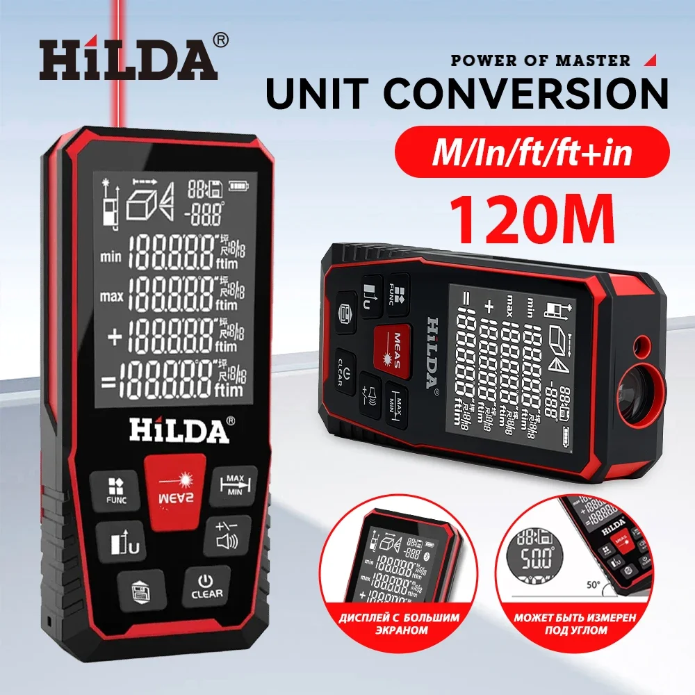 Laser Distance 50M/100M/120M Rangefinder Professional Meter Laser Range Finder Ruler Test Tool