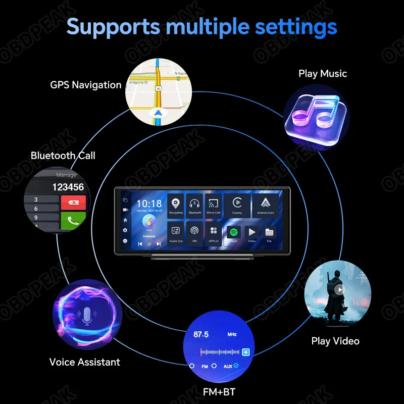 T30 ڵ DVR, ȵ̵ 12 ī÷ , ڵ  ķ, , GPS ̼, ú , 10.26 ġ