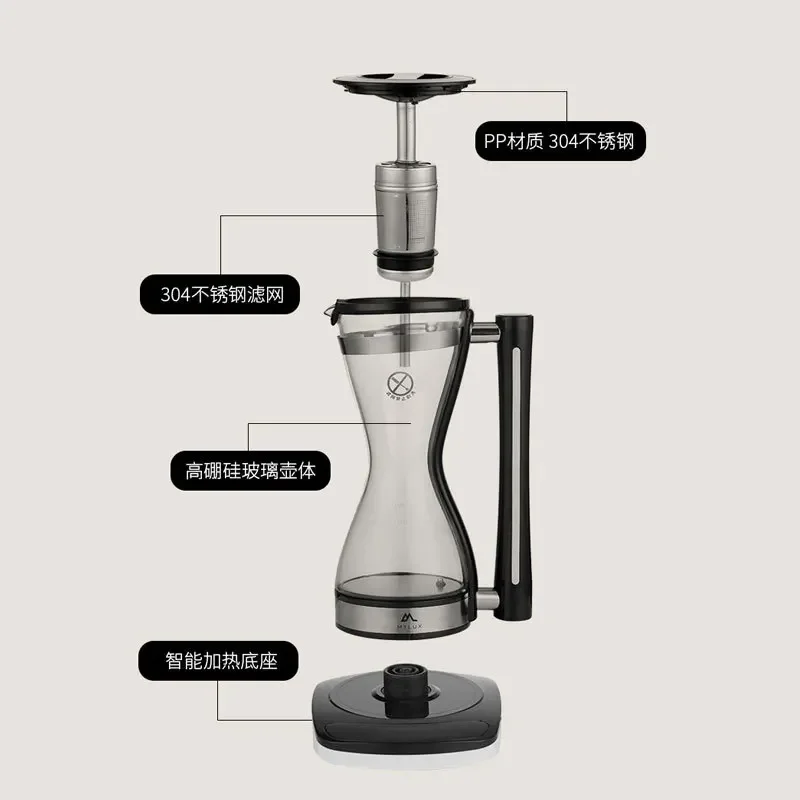 American Style Coffee Machine, Household Small Semi-automatic Coffee Pot, Portable Hourglass Siphon Pot All-in-one Machine 4