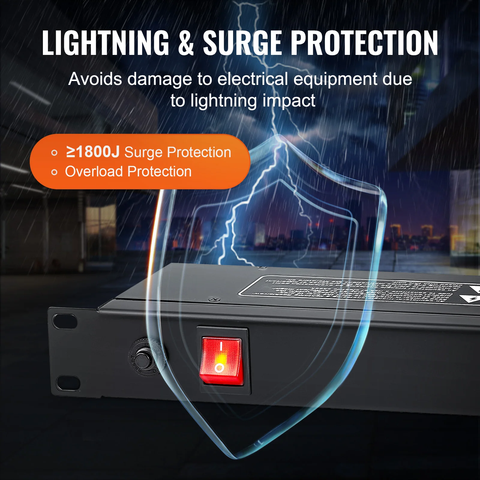SucceBuy 1U PDU 8/10/12 Outlets 110-125V/15A Rack Mount Power Strip Fits Standard 19 Server Racks Ideal for Home and Office 4