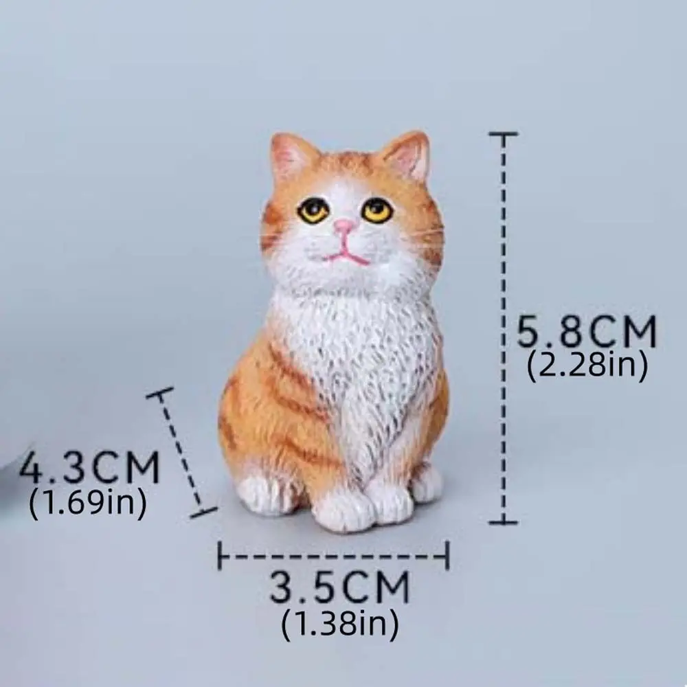 Creative Sitting Cat Ornament Simulation Cute Mini Cat Pet Model Resin Cartoon Cat Decoration Car Interior Decoration