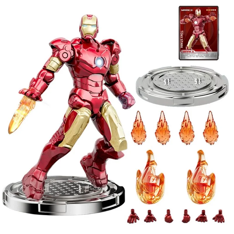 Marvel Iron Man 手作りおもちゃ、高さ35cm、光る 本物のマーベルトイズ アイアンマン MK 123467 手作り組み立て