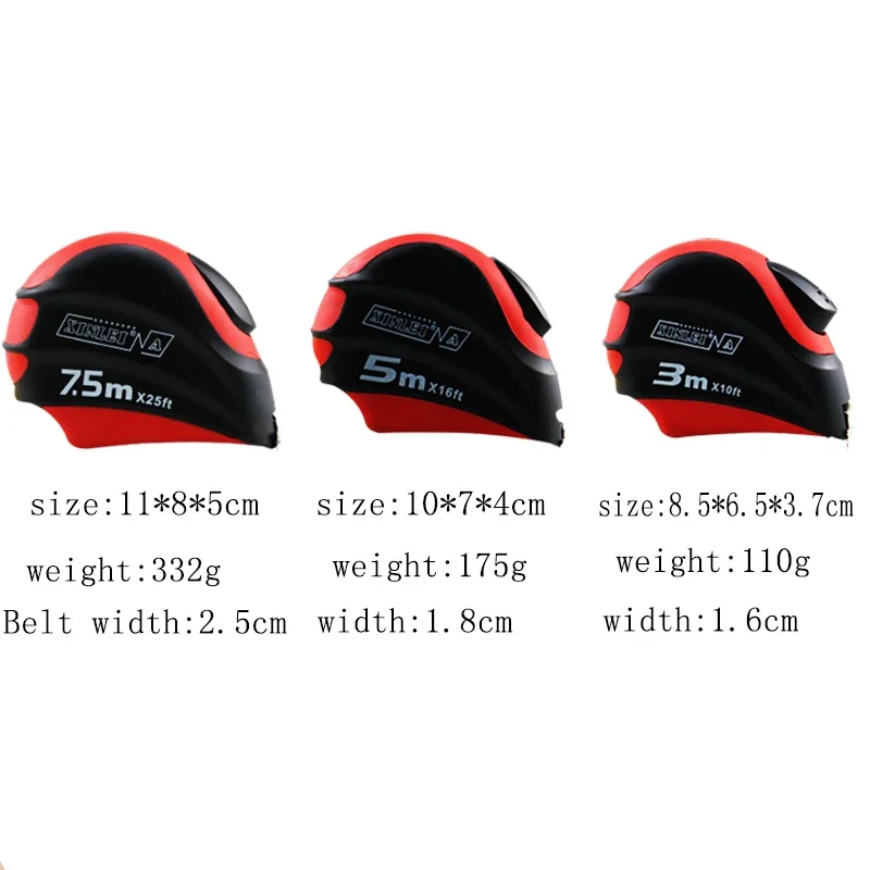 Magnetic head 3m/5m/7.5m Steel Measuring Tape Retractable Ruler Metric/Imperial Two Units Tools Tapeline ABS Anti-drop Plastic tape measure measuring tape measuring ruler