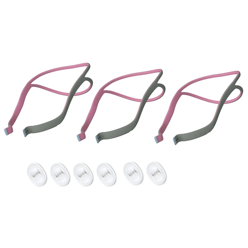 3PCS Headgear CPAP Replacement For Resmed Airfit P10 Nasal Pillow CPAP Mask Straps 3 Elastic Straps & 6 Adjustment Clips Durable 5