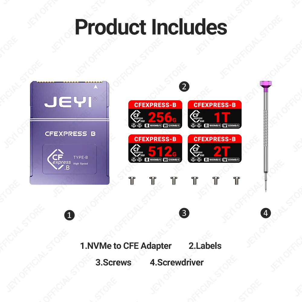 Jeyi cf-express typ-b bis 2230 nvme m.2 ssd adapter, pcie 4,0 erweiterungs speicher cf express karte für canon nikon z6/z7/z9/r3/r5 – Detail 10