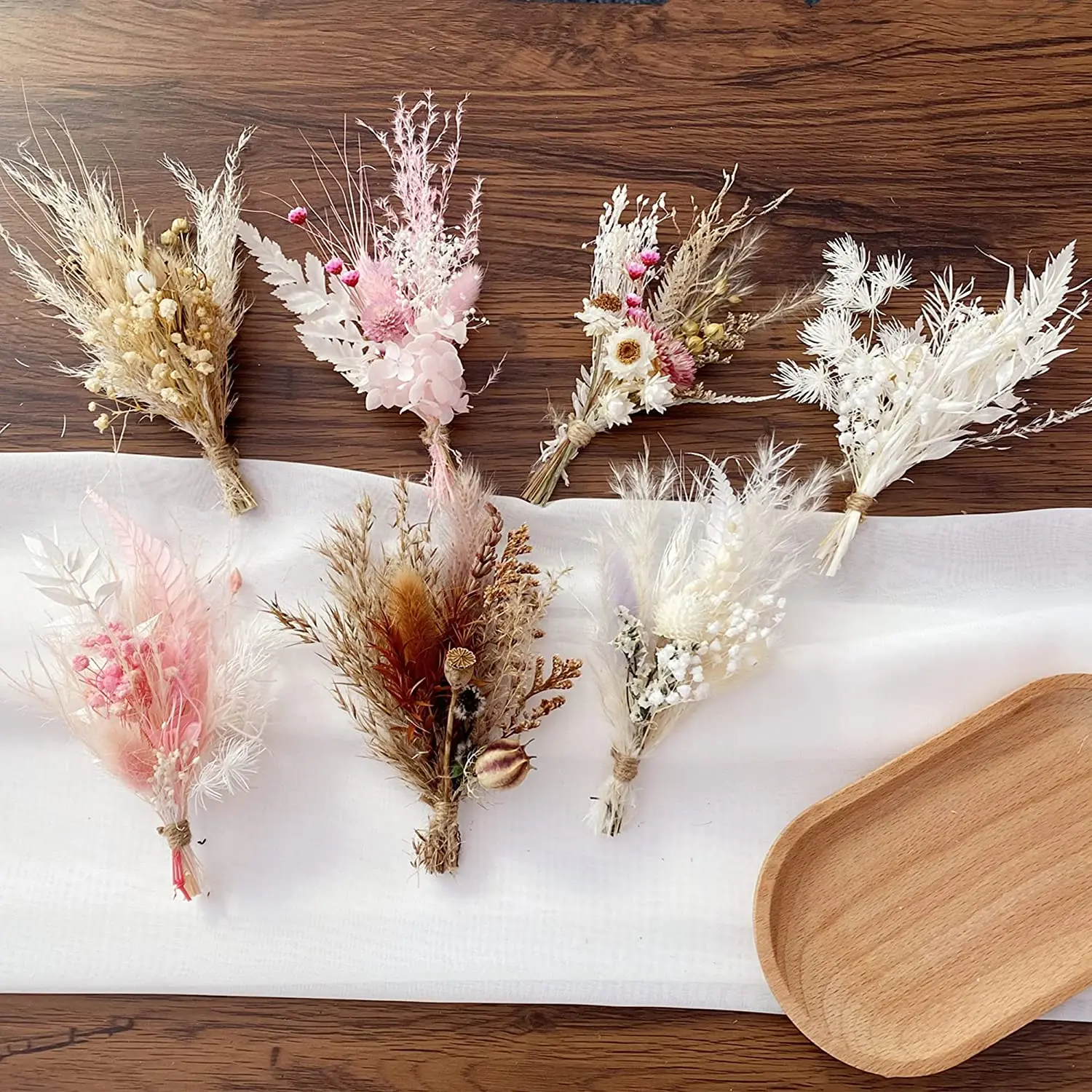 Mini Dried Flower Bouquet Pampas Grass Bunny Tails Small Bouquet Cake Flower Arrangement letterbox Gift Home Wedding Boho Decor