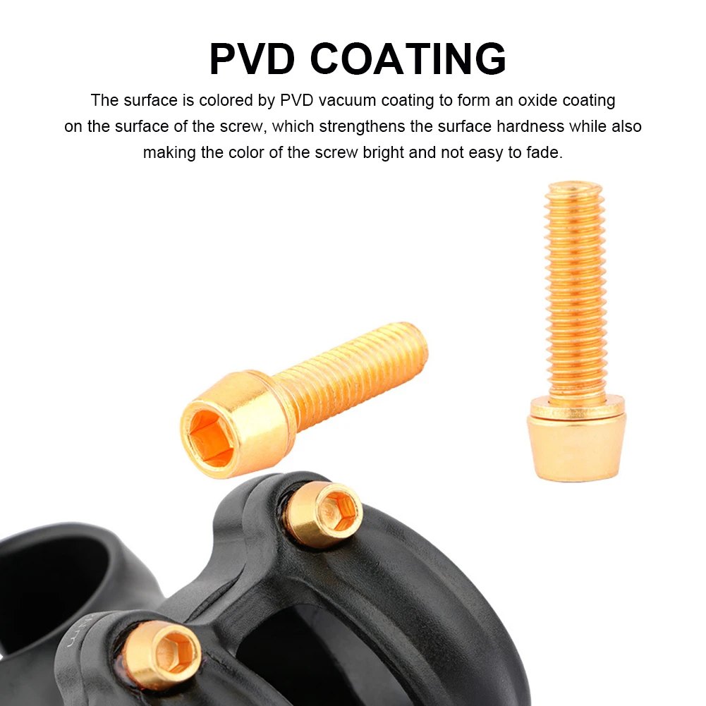 12 Stück Fahrrad Vorbauschrauben M5x18mm - Edelstahl Schwarz Für Mountainbike & Rennrad