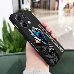 Motorcycle Boy Liquid Silicone Phone Case for Redmi Note10(10S) (Black)