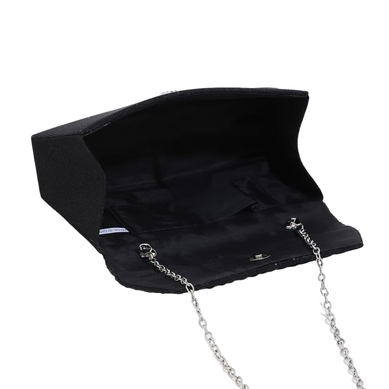 2023 Glitter Evening Bag Formal Lady Purse Party Banquet Wedding Clutch Pleated Handbag Sparkling Crossbody Shoulder Bag E74B