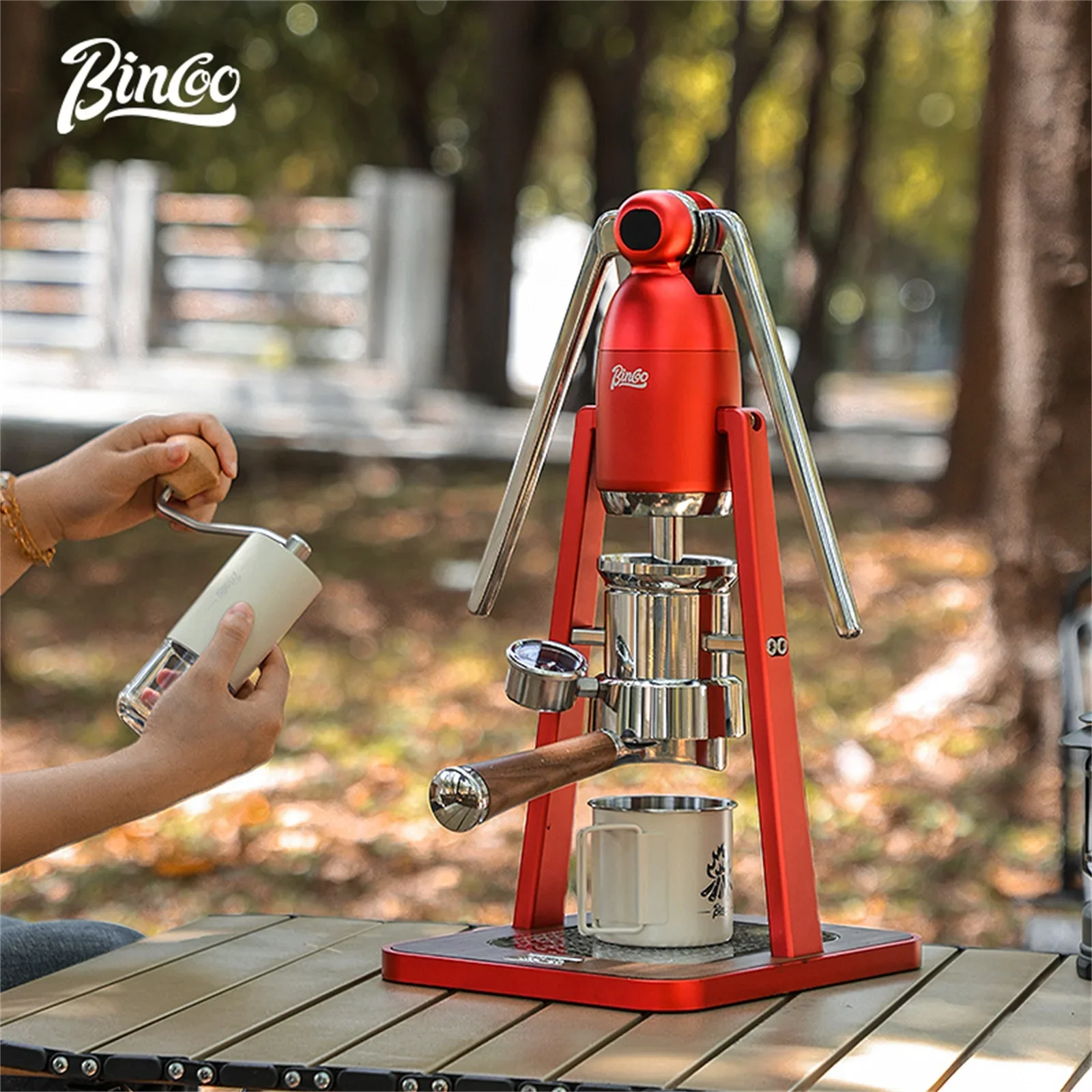 ماكينة صنع قهوة إسبريسو يدوية من Bincoo، عصا سحب م...