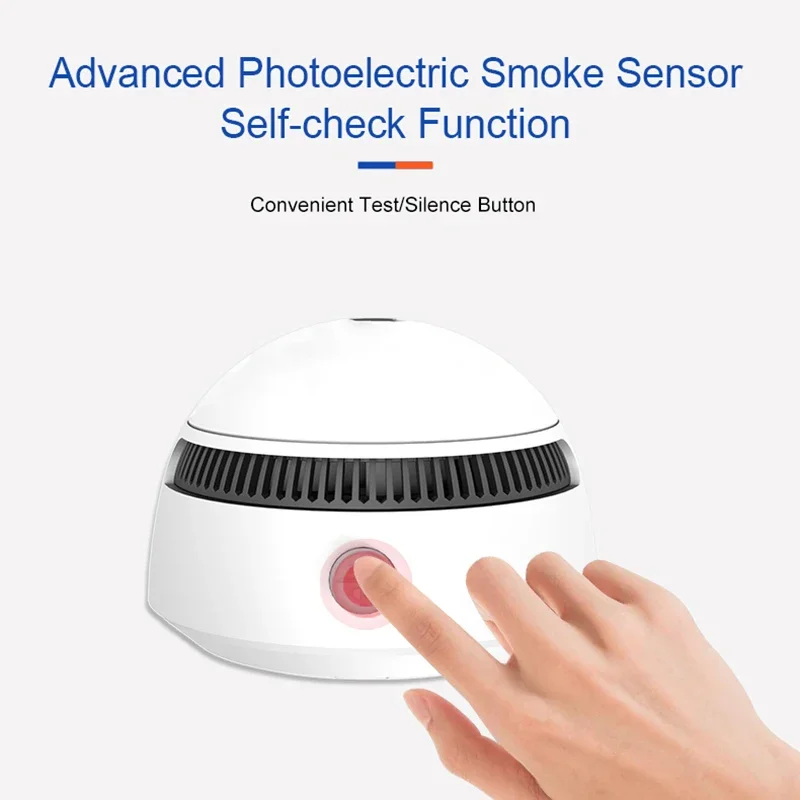 Tuya Smart WiFi Smoke Detector 10 year Lithium Battery Operated Wireless Photoelectric Fire Protection