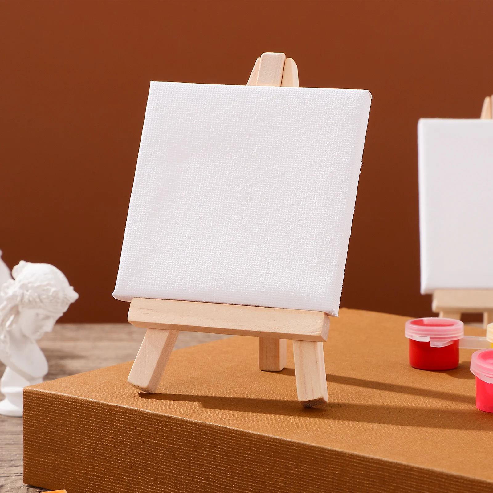 6/12 Sets of Mini Stretched Artist Canvas Art Board White Blank Art Boards Wooden Oil Paint Artwork painting Board NEW