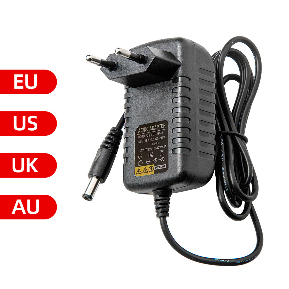 Power Adapter AC 100-240V Input DC Output Supply Charger EU/US/UK/AU 12V Universal Adapter Converter Plug For Camera DVR LED