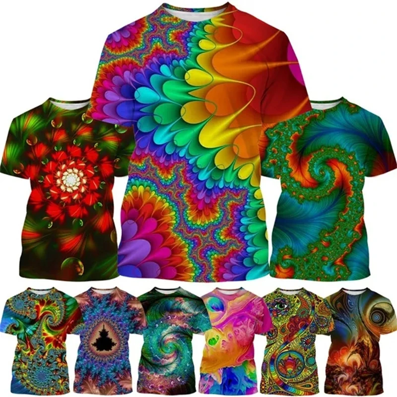 

Abstract Paisley T Shirt Cool Designs Graffiti T-shirt 3D Vertigo Hypnotic Print y2k Tops Short Sleeve Hip Hop Unisex Tee Shirts