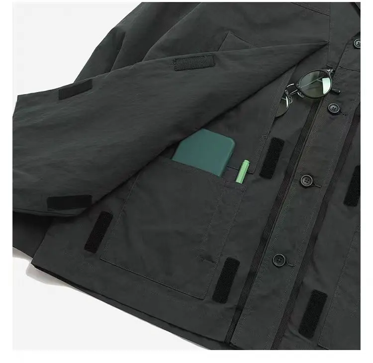 TMCAZ deformation layer multipocket jacket loose silhouette large front pockets light vintage effect gorpcore urban outdoor