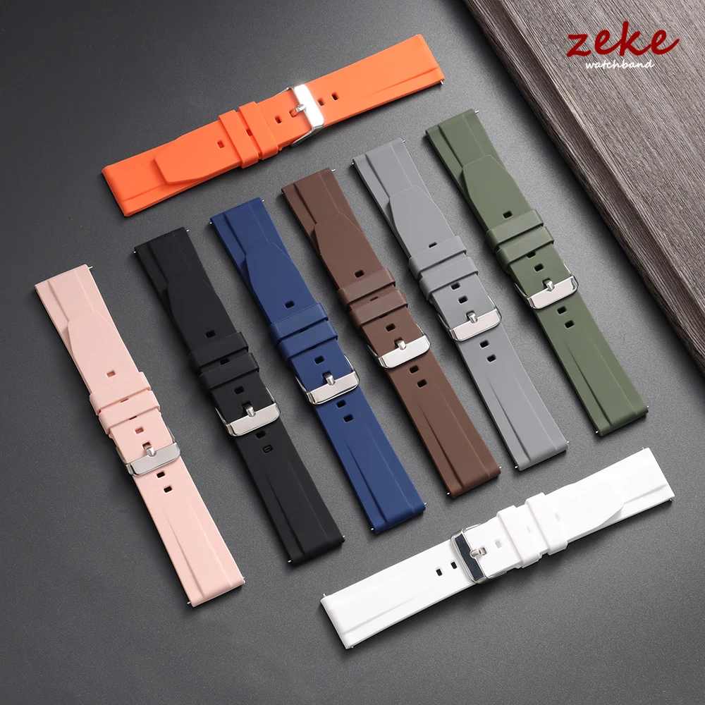 Universal Waterproof Silicone Sport Wristband - Quick Release Rubber Watch Band