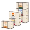 Clothes Storage, Foldable Thick Fabric Blanket Storage Bags, Storage Containers for Organizing Bedroom, Closet, Comforter 1