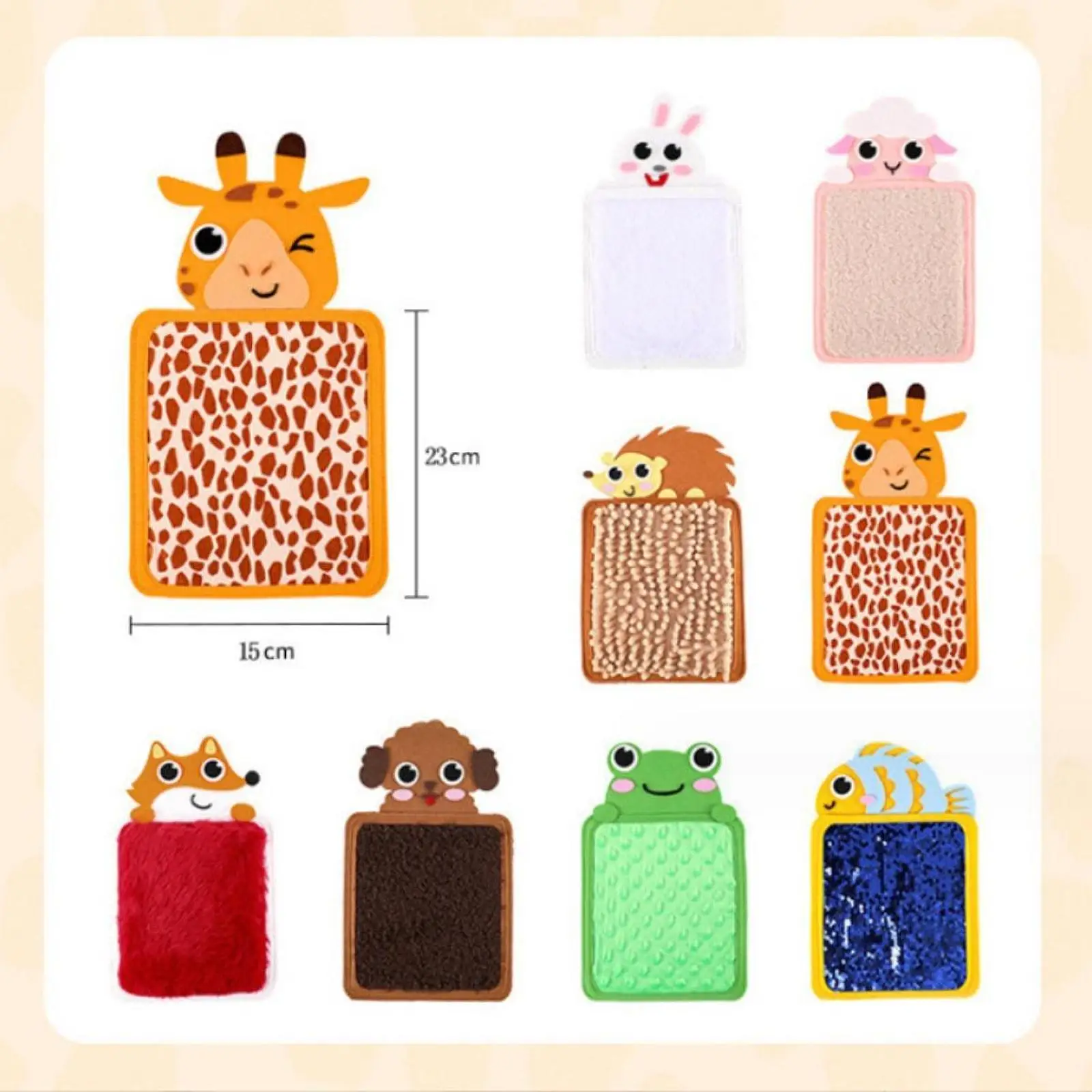 8 Pieces Sensory Mats Cartoon Kids Sensory Toys for Baby Boys Girls Children