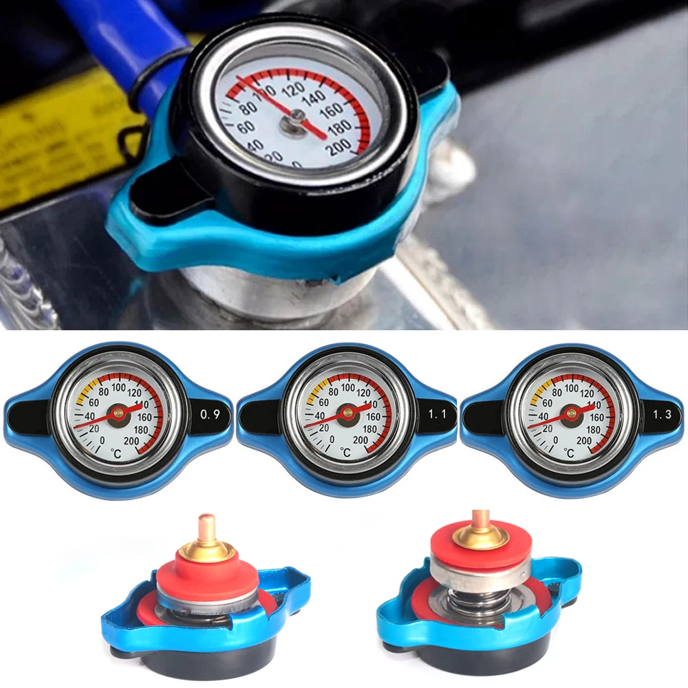 

Car Motorcycle Styling D1 Spec Thermo Radiator Cap Tank Cover Water Temperature Gauge with Utility Safe 0.9 Bar/ 1.1 Bar/1.3 Bar