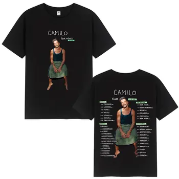 T-shirt Merch Singer Camilo Tour 2026 Abbigliamento Uomo Donna Moda Hip Hop Oversize Cotone Casual Streetwear