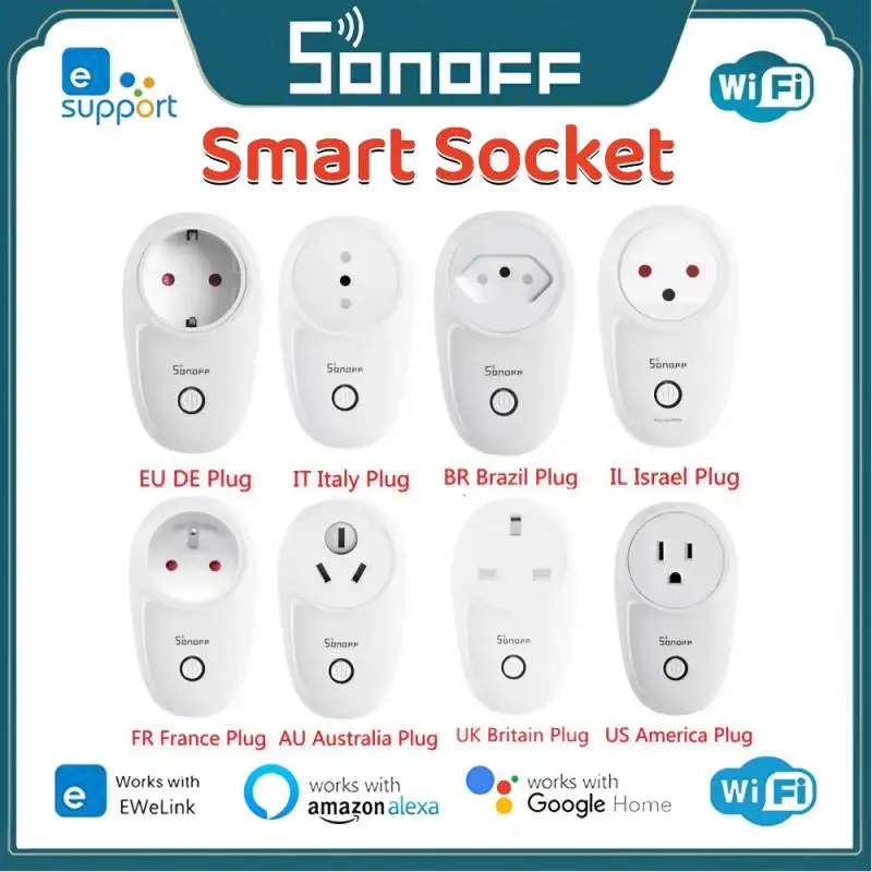 

Умная розетка SONOFF S26 R2 16A DE FR EU с поддержкой Wi-Fi и управлением через приложение