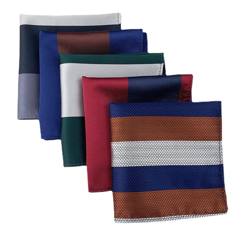 цена Men Suit Handkerchief Popular Fashion Square Towel Stripe Pocket Square Luxury