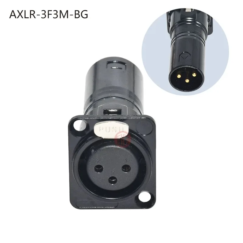 Xlr Macho para Xlr Fêmea para Xlr Fêmea Passar Através da Montagem do Painel Preto e Banhado a Ouro Pcs Lot - Image 3