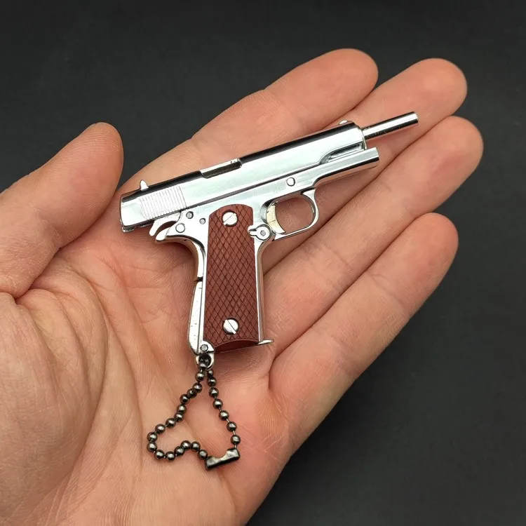 MetalPistolGunMiniatureModel13Colt1911HighQualityAlloyWoodHandleKeychainMen.jpg