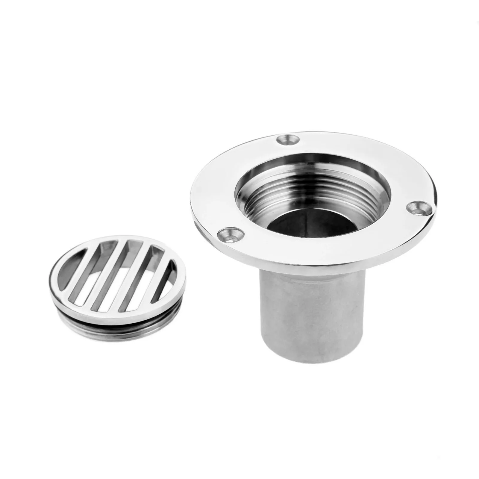 Yacht Stainless Steel 1-1/2 Inch 38mm Pipe Boat Deck Drain Floor Deck Drainage Fittings For Boat Rowing Boats Accessories Marine