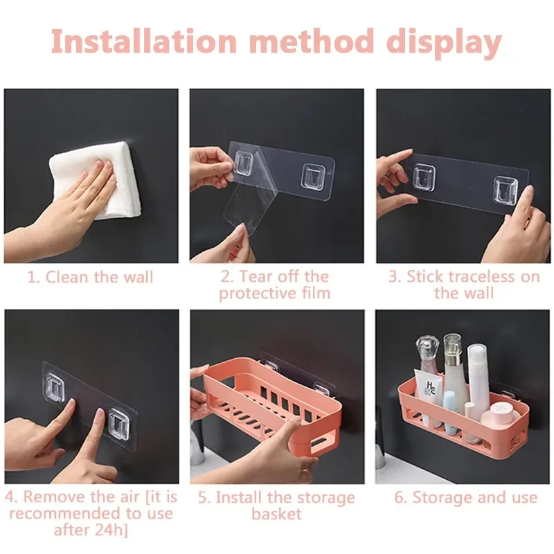 Bathroom Corner Shower Shelf Toilet Adhesive Shampoo Gel Storage Basket Wall Hanging Bathroom Rack Bedside Sundries Storage Case 6