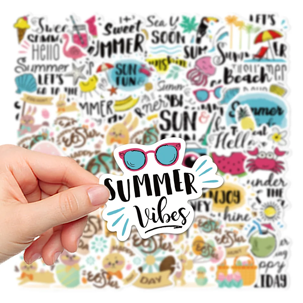 

56Pcs Summer Vacation Style Stickers For Suitcase Skateboard Laptop Luggage Fridge Phone Car Styling DIY Decal Sticker