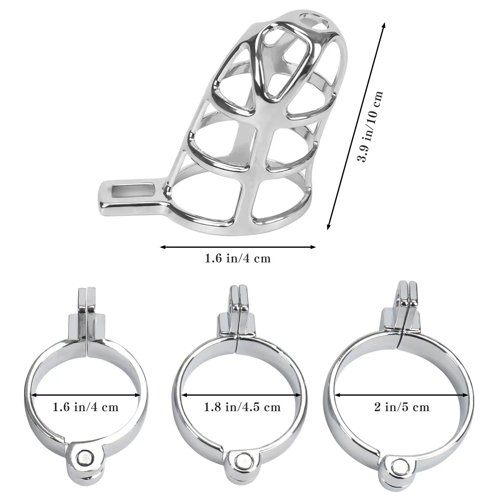 HESEKS Male Chastity Device Cock Cage Zinc Alloy Penis Exercise Chastity Device Locked Cage Restraint Ring Adult Sex Toy for Men for penis chastity cage,chastity lock sex toy,chastity cage accessory,penis cock ring,male female sex toy