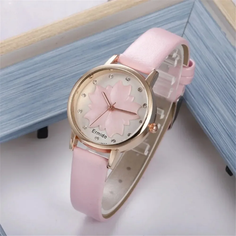 New Maple Leaf Women's Quartz Watch Female Fashion Small and Delicate Watch Student Vintage Simple Wirstwatch San Martin Store