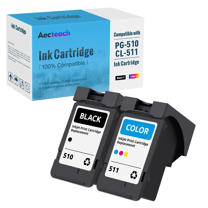 Aecteach Sostituzione Cartuccia D'Inchiostro 510Xl Compatibile Per Canon Pg510 Pg-510 Pg 510 Per Pixma Mp240 Mp250 Mp260 Mp270 Mp280 480