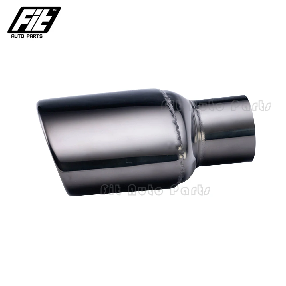 1pcs Car Exhaust End Tip Interface 57mm Slant Rolled Outlet Auto Muffler Tail Pipe For AG Accessories