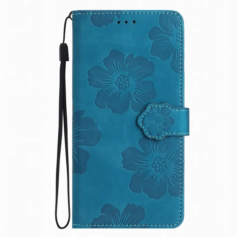 Floral Book Style Flip Wallet Case with Card Slots
