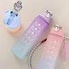 750ML Large Capacity Water Bottle Portable Plastic Clear Drink Bottle with Time Marker Motivational Sports Water Cup 6