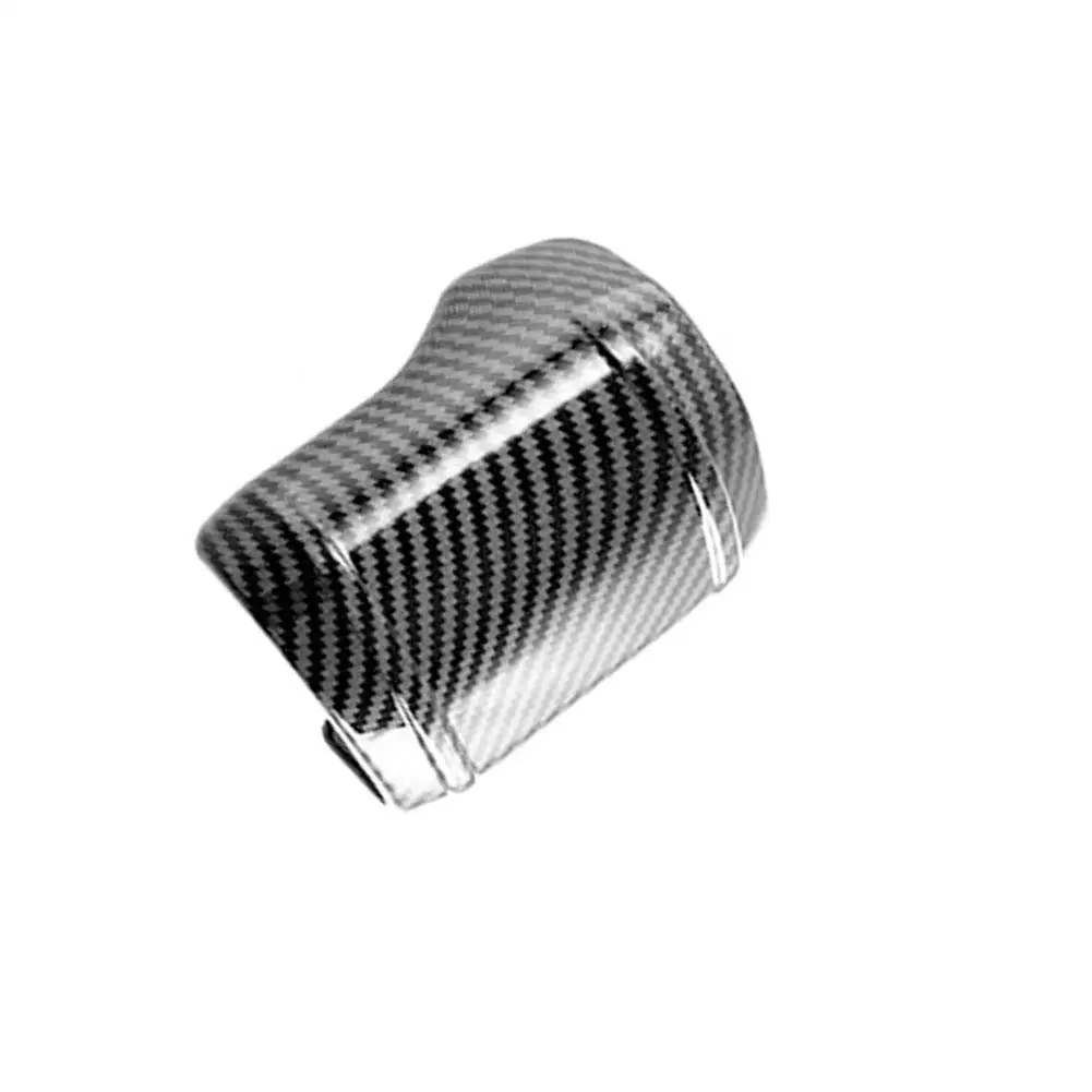 Car Shift Knob Cover Trim Replacement Carbon Fiber Pattern Protective Shell Parts Interior Accessories