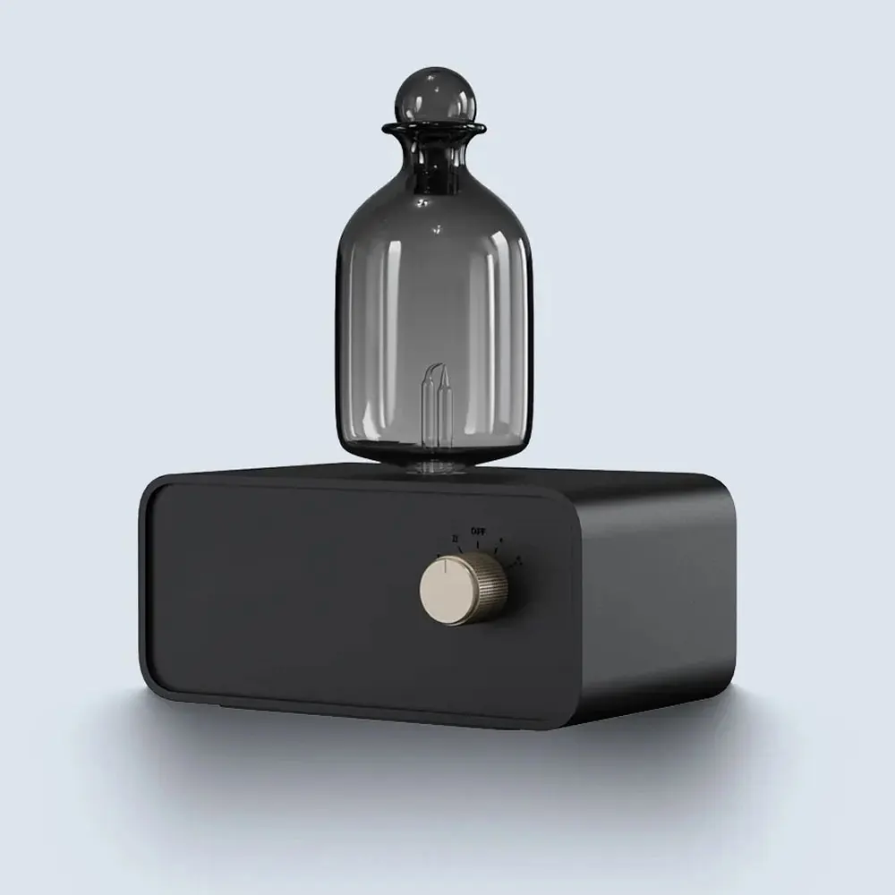 Diffusori nebulizzanti di oli essenziali per aromaterapia - Diffusore a batteria Diffusore di oli in legno e vetro per l'home office