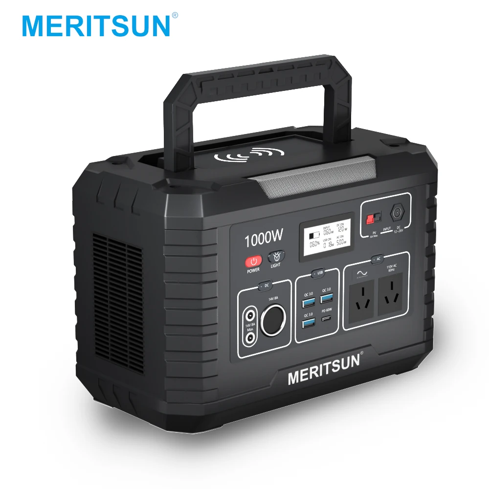 

MeritSun Outdoor portable energy storage 110v 220v high-power emergency power supply 500W 1000w portable power station