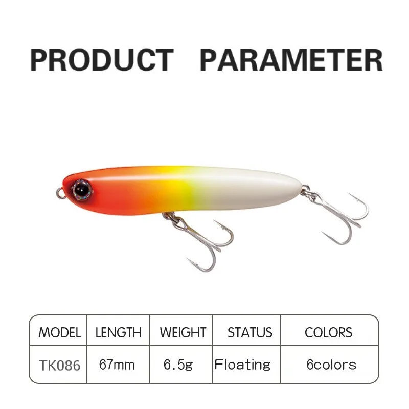 Fishing Lure 2023 Topwater Lure Surface Walk The Dog Bass StickBait WTD Pencil 67mm 6.5g Tackle House Resistance Cronuts 67 - 3