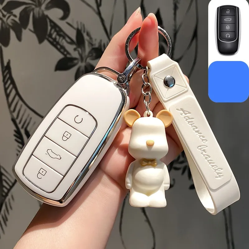

Fashion TPU Car Key Case Cover For Chery Arrizo New 5 Tiggo 8 Pro Tiggo 8plus Plus 7pro Protector Shell Fob Keychain Accessories