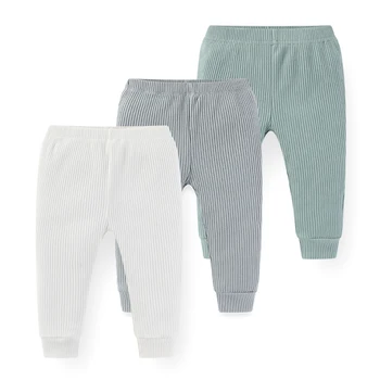 3PCS Solid Color Cotton Baby Boy Pants 0-24M Newborn Baby Girl Trousers Soft Baby Underwear 1