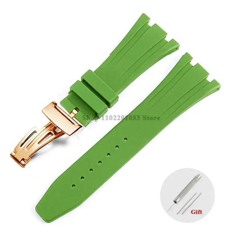 Premium 27mm Waterproof Rubber Watch Strap with Solid Butterfly Buckle