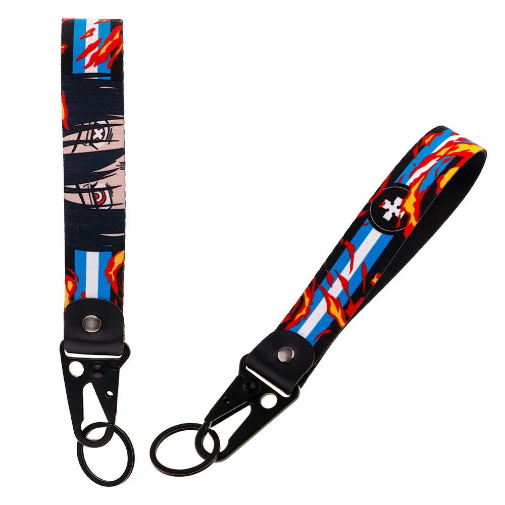 Llavero con forma de pico de águila y figuras geniales de anime, cordón corto usado en el teléfono, soporte para credencial, colgante USB, cordón portátil para llaves