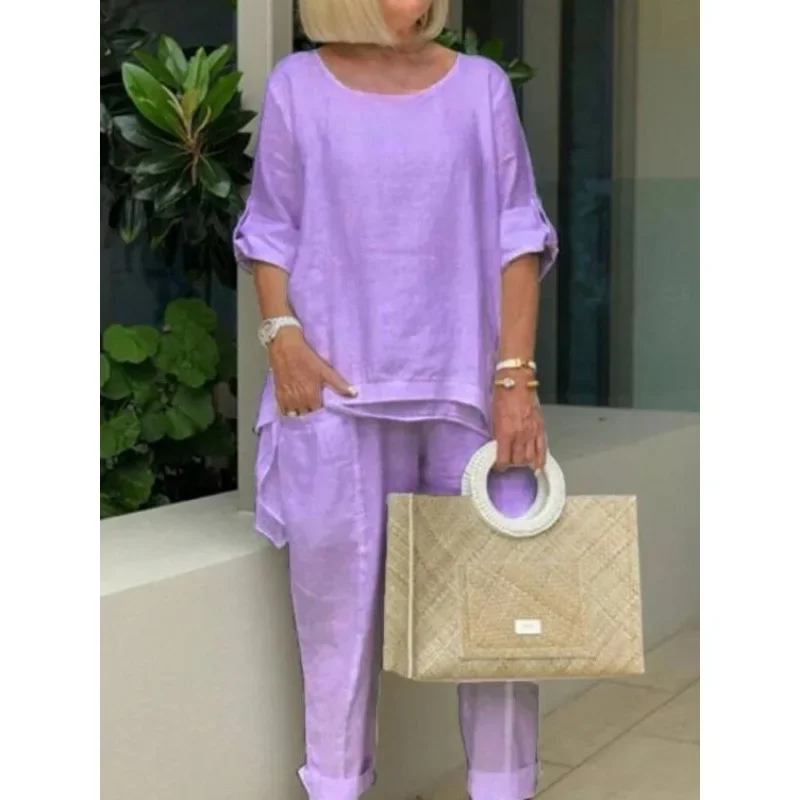 Plus Size 2022 New Women's Loose-fit Casual Suit S...