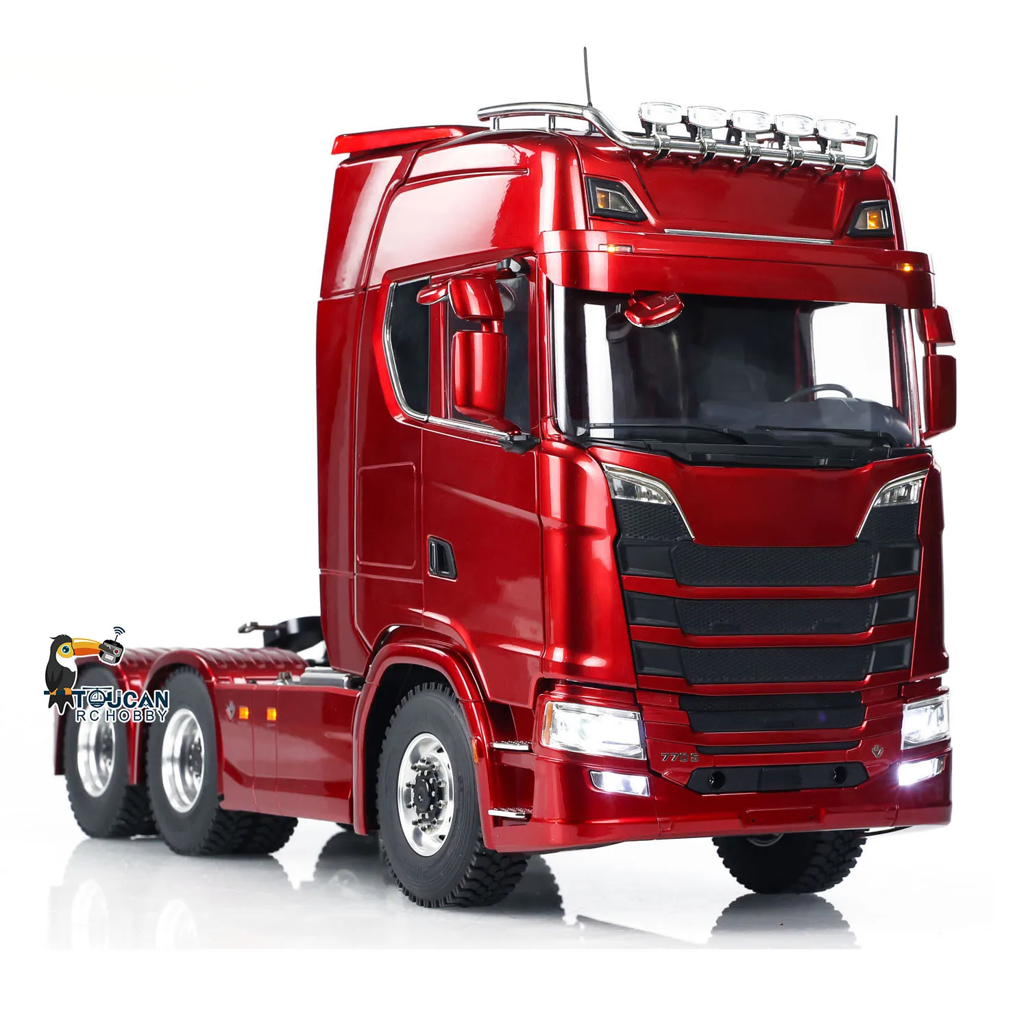 New 770S 1/14 RC Tractor Truck Trailer 6X6 Tamiyaya Truck with Openable Doors Light Sound System Remote Control Tractor Model 3