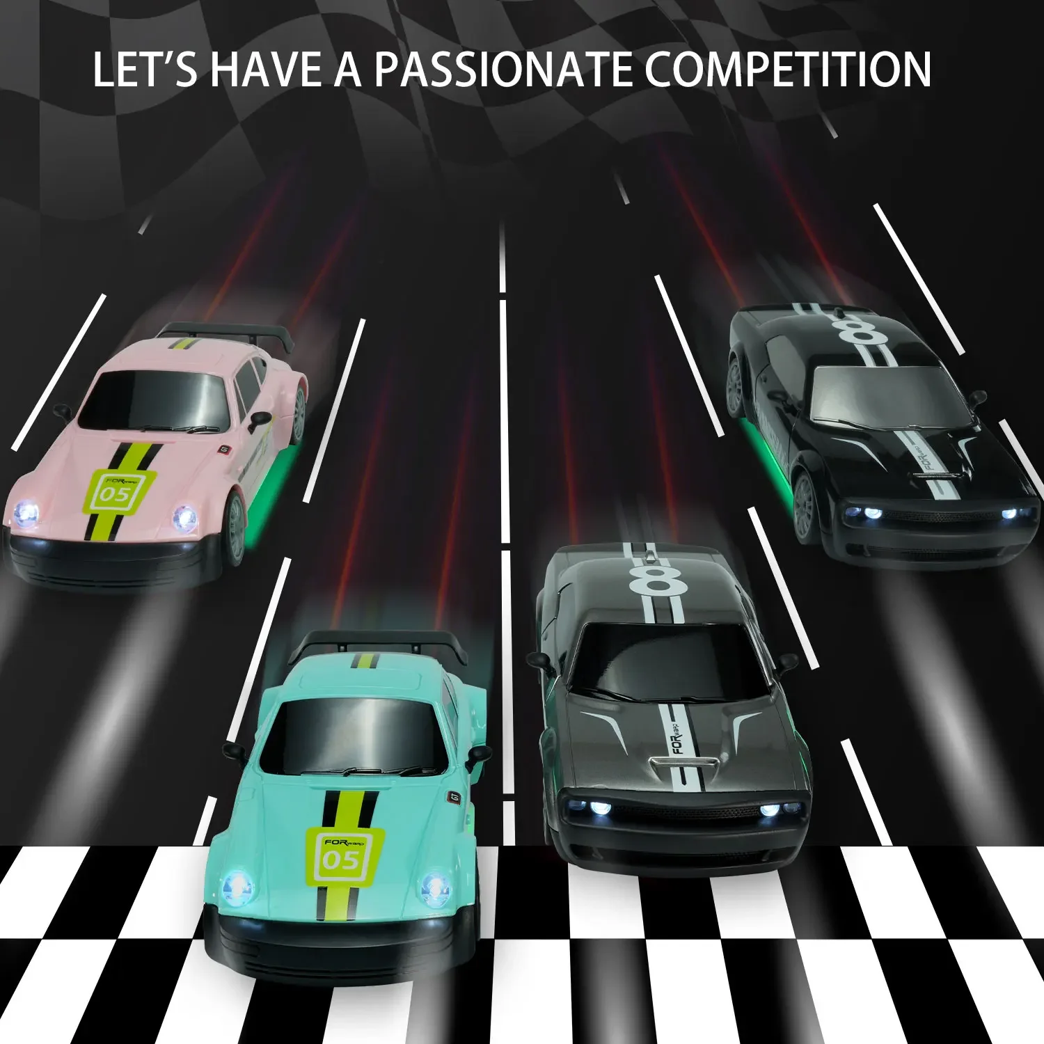 RC Drift Car 1/20 4WD 2.4G Remote Control Car with Light High Speed Four Wheel Drive Radio Controlled Mini Racing Car Model Gift