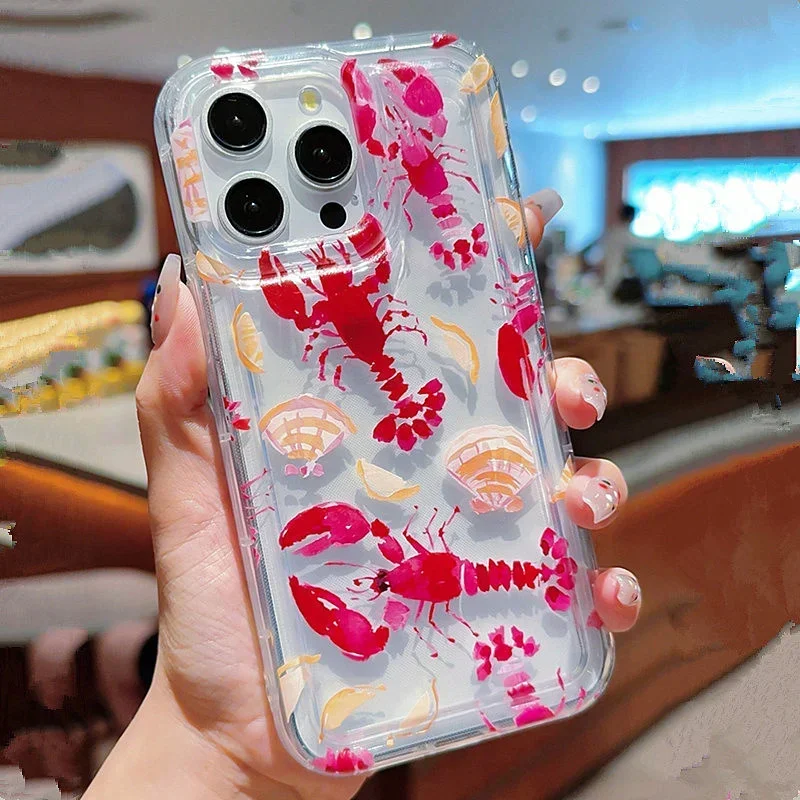 Summer Ocean Shell Turtle Print Shockproof Clear Phone Case