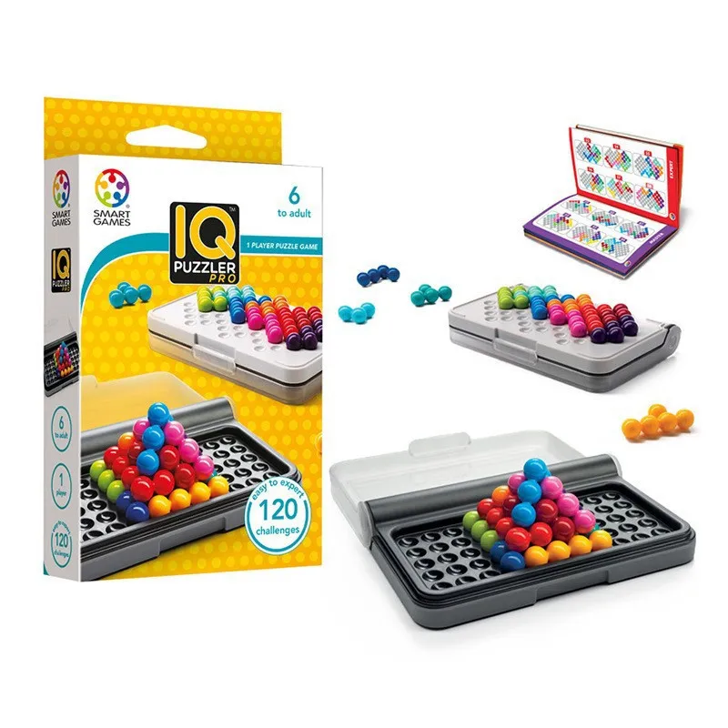 

120 Challenges IQ 3D Puzzle Board Game Classic Pyramid Plate Pearl Logical Mind for Children Pyramid Beads Montessori Toys Gifts